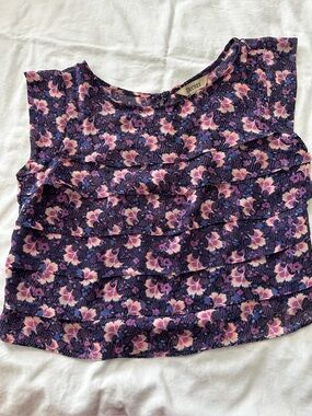 Decree Navy and Pink Floral Top
